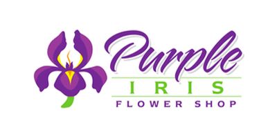 Purple Iris Flower Shop Logo