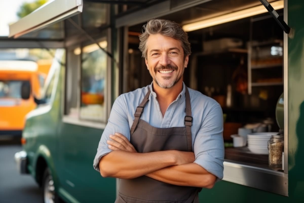 entrepreneur wearing apron