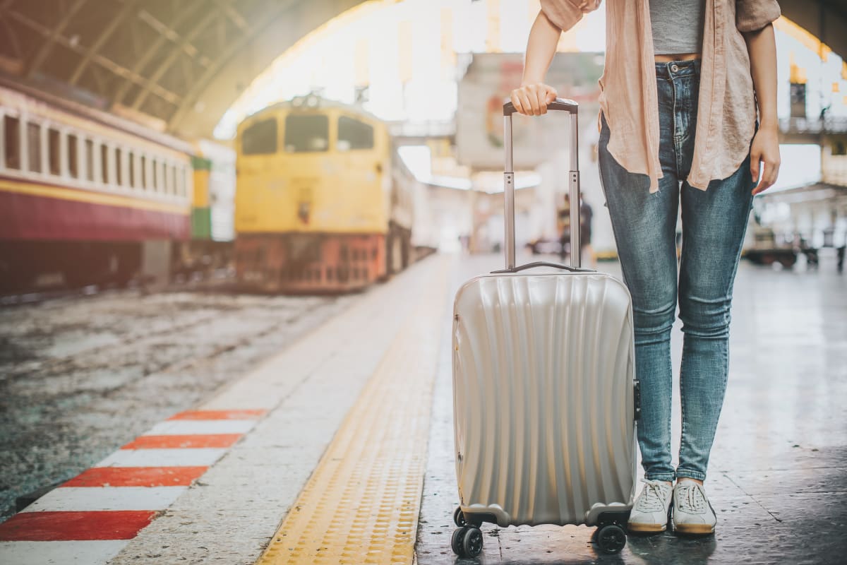 woman with suitcase