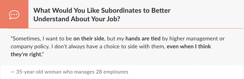 What Would You Like Subordinates to Better Understand About Your Job?